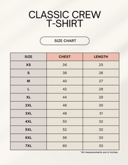 Crew Tshirt-Size Chart